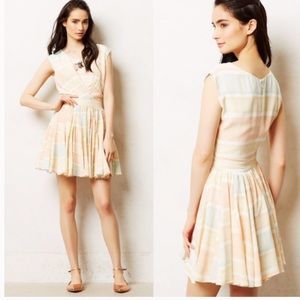 Anthropologie paper crown pastel dress